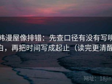 韩漫屋像排错：先查口径有没有写明白，再把时间写成起止（读完更清醒）