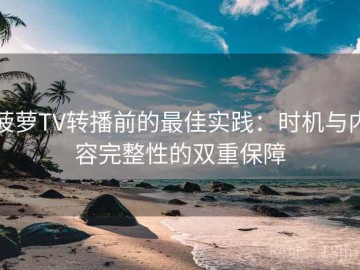 菠萝TV转播前的最佳实践：时机与内容完整性的双重保障