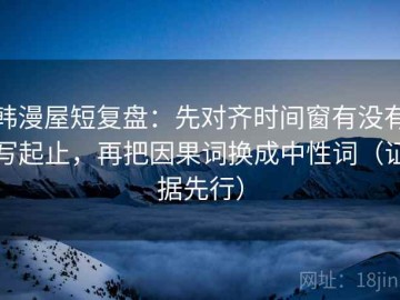 韩漫屋短复盘：先对齐时间窗有没有写起止，再把因果词换成中性词（证据先行）