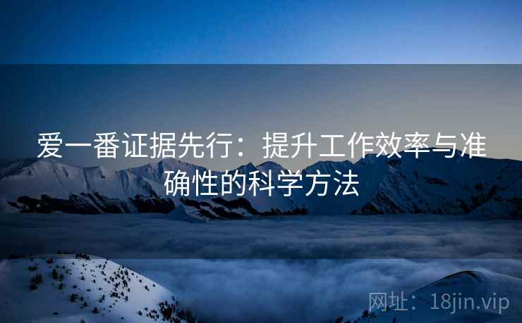 爱一番证据先行:提升工作效率与准确性的科学方法 爱一番证据先行:提升工作效率与准确性的科学方法